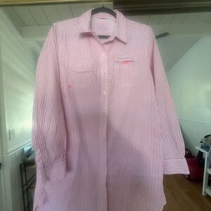 Vineyard Vines Pink Striped Long Sleeve Dress